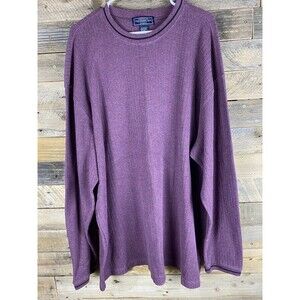 Susquehanna Trail  Mens Sz 3XLT Purple Ribbed Crewneck Long Sleeve Shirt